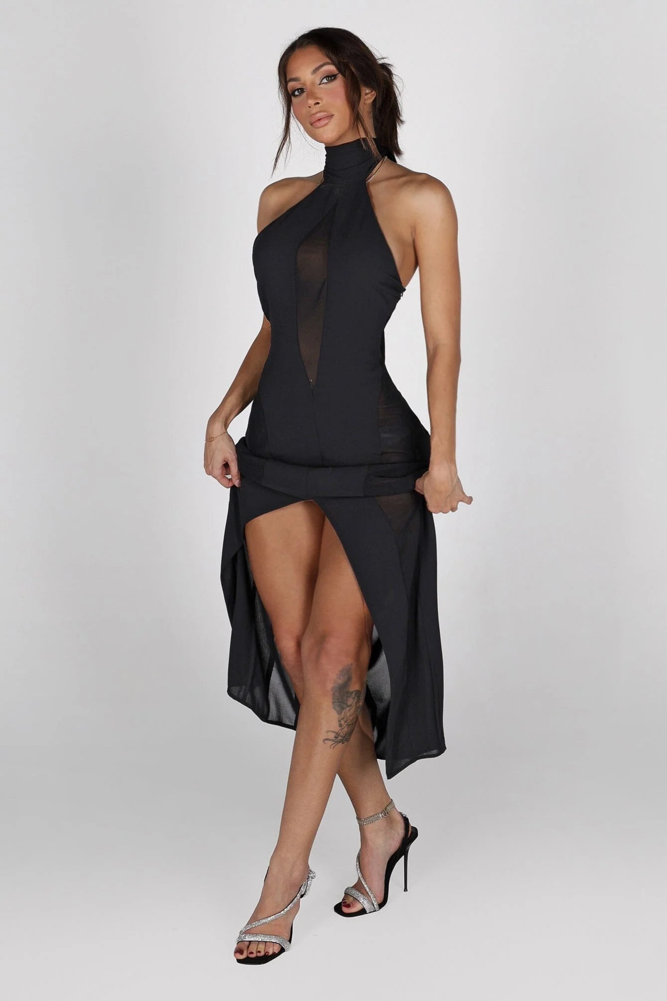 Cartel Sheer Mesh Midi Dress