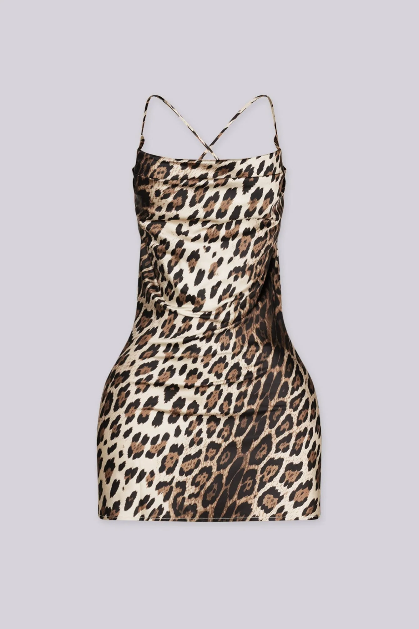 Kenya Leopard Satin Mini Dress 3 Kenya Leopard Satin Mini Dress