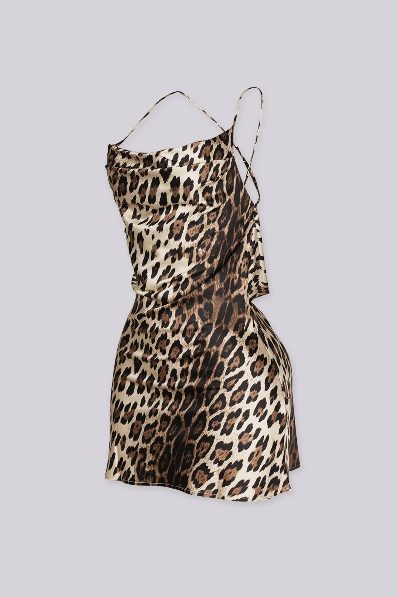 Kenya Leopard Satin Mini Dress 4 Kenya Leopard Satin Mini Dress