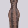 Cobra Print Midi Dress