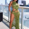 Havianna One Shoulder Crochet Maxi dress
