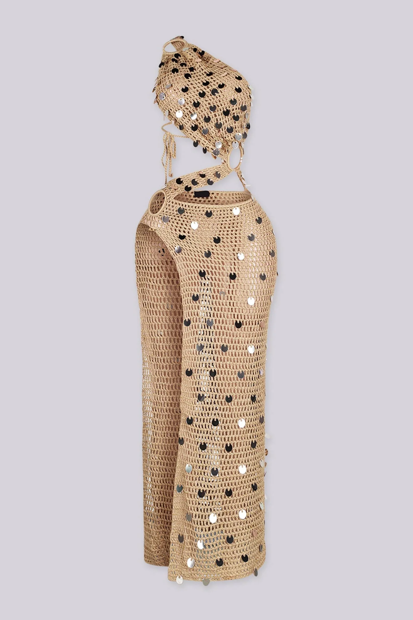 Havianna One Shoulder Crochet Maxi dress