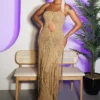 Cabo Crochet Fringe Cutout Maxi Dress