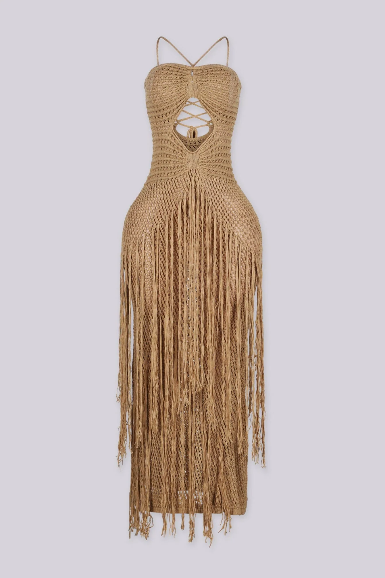 Cabo Crochet Fringe Cutout Maxi Dress 4 Cabo Crochet Fringe Cutout Maxi Dress