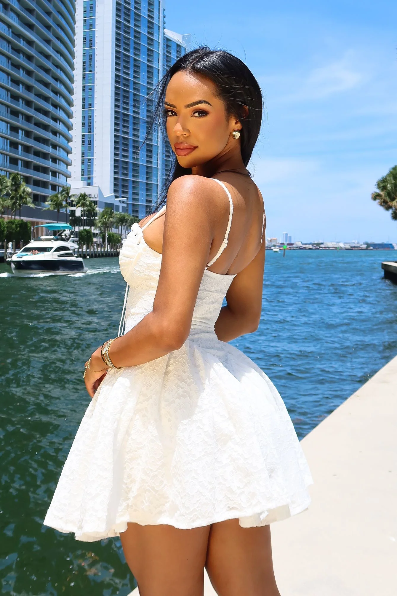 Santorini Lace Corset Mini Dress