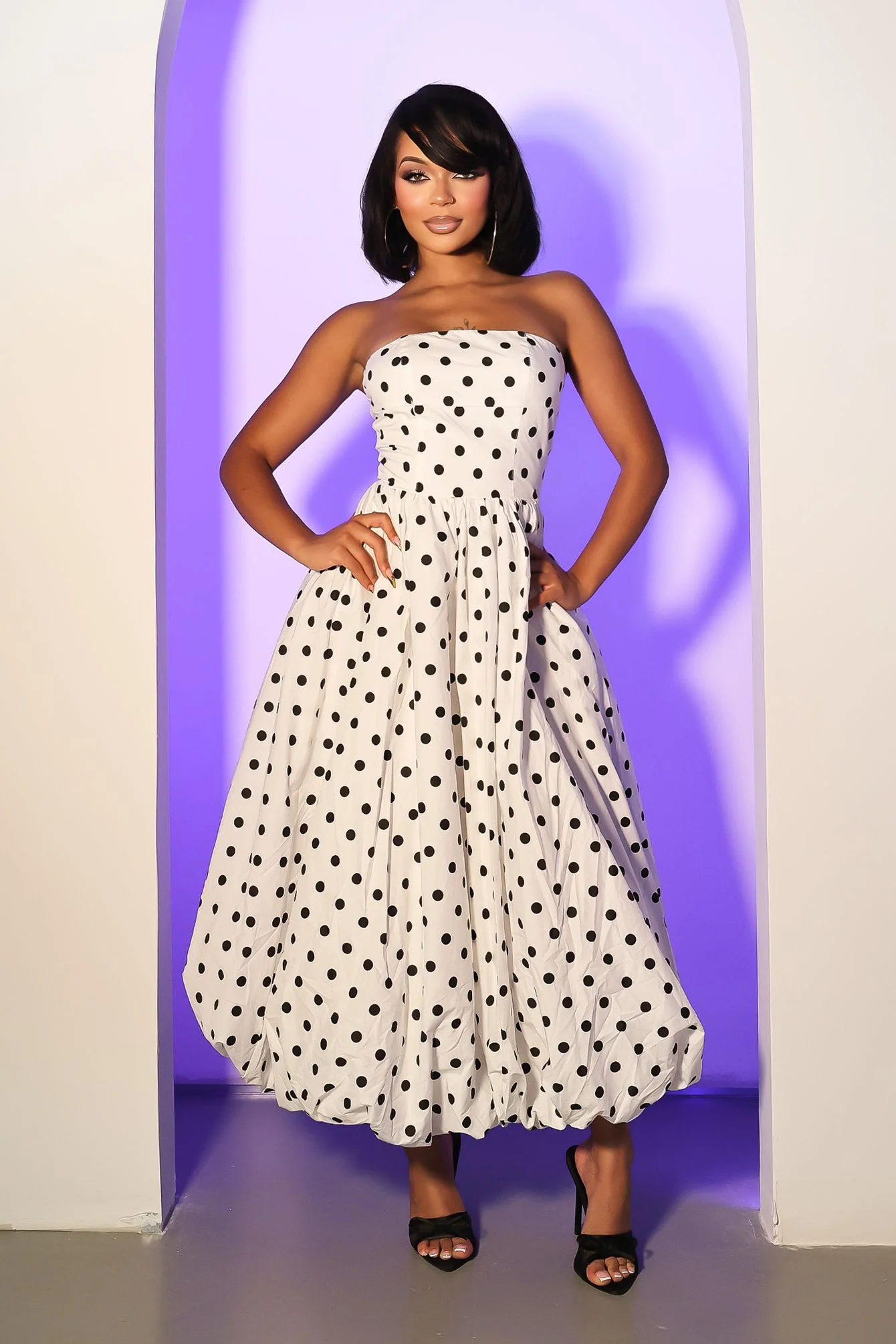 Timeless Polkadot Midi Dress