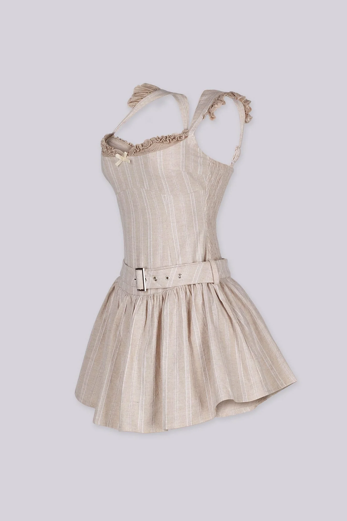 Cottagecore Linen Tube Mini Dress