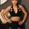 Farwin Grommet Halter Bra Top