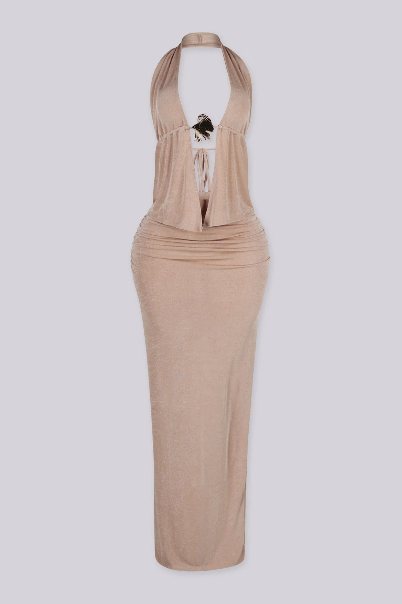 Golden Shell Halter Top & Maxi Skirt SET