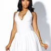 Little White Flare Mini Dress