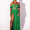 Emerald Spider Corset Maxi Dress