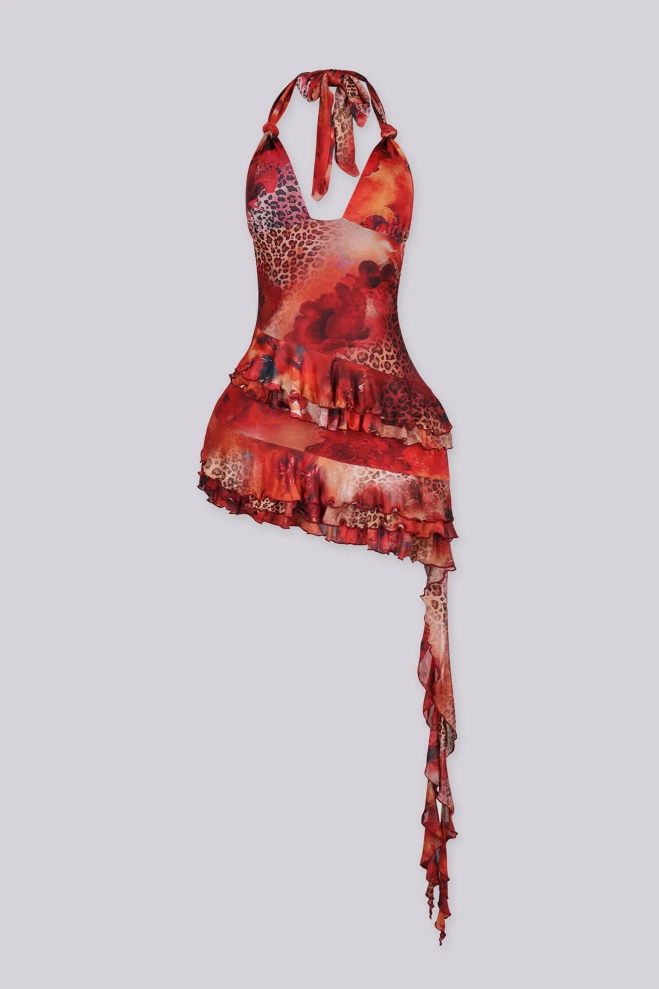 Cherry Kiss Halter Mini Dress