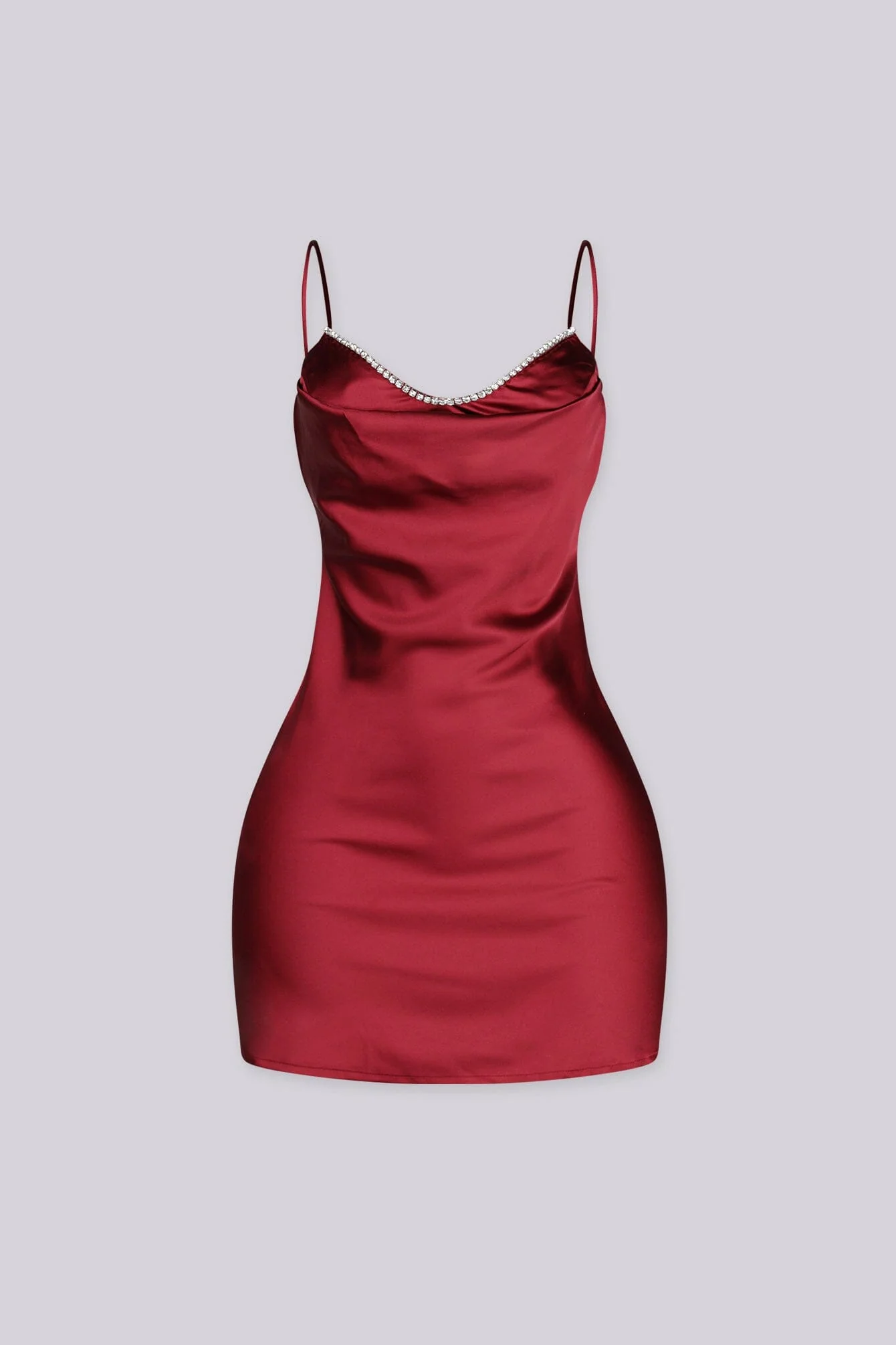Paloma Cowl Neck Satin Mini Dress