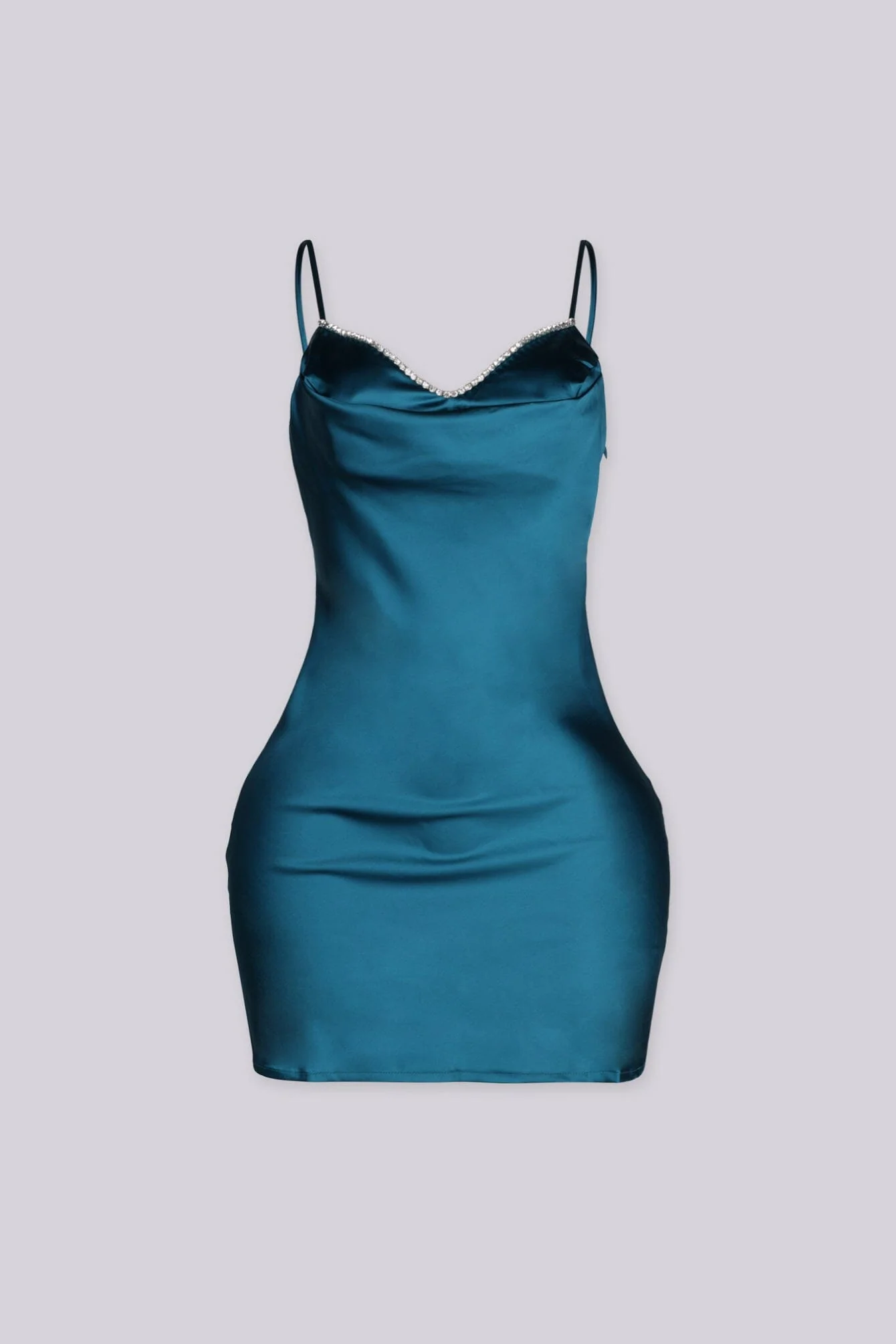 Paloma Cowl Neck Satin Mini Dress