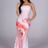Blush Bloom Strapless Maxi Dress