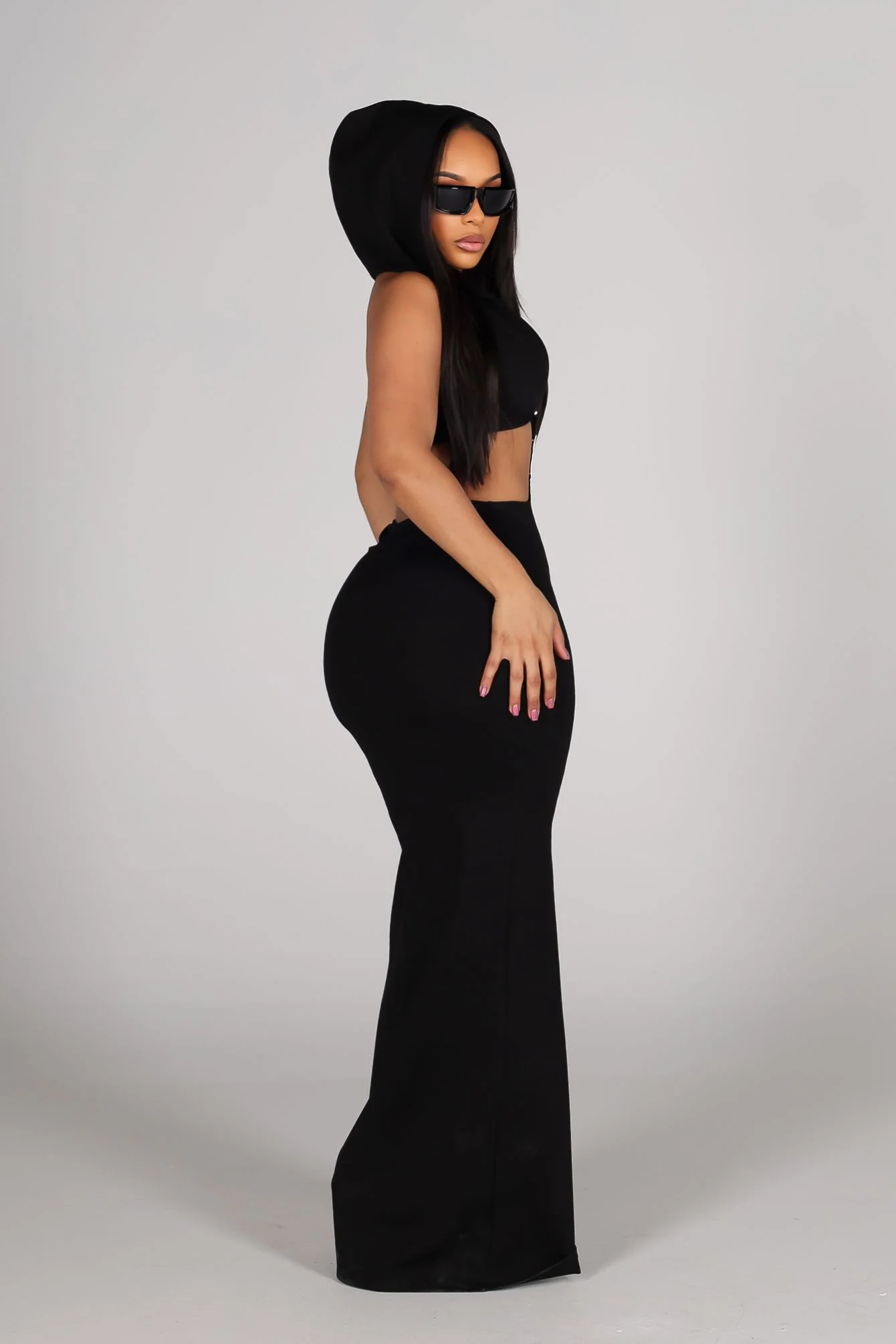 Xanthe Hooded Cutout Midi Dress 3 Xanthe Hooded Cutout Midi Dress