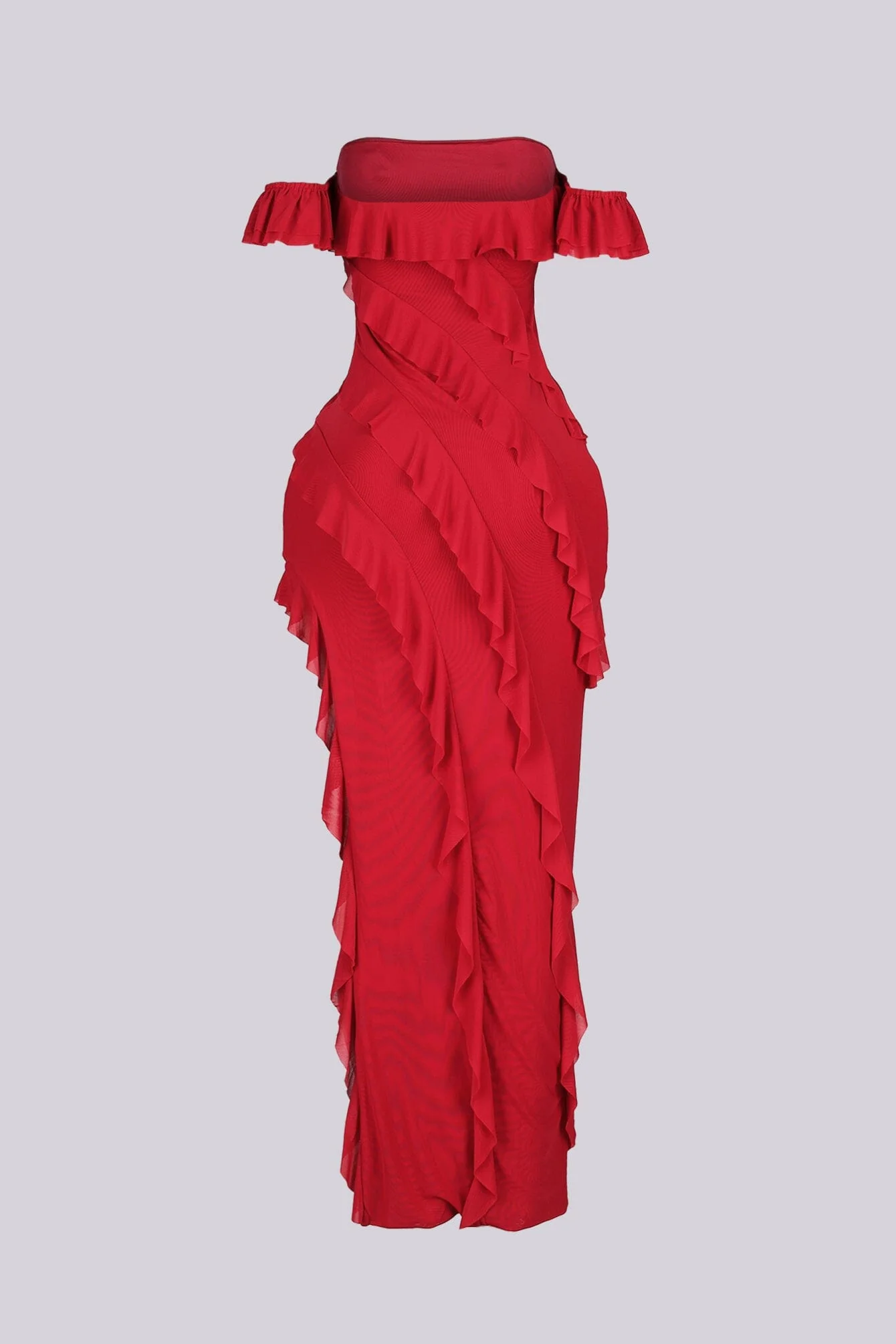 Belle Nuit Mesh Ruffled Maxi Dress 11 Belle Nuit Mesh Ruffled Maxi Dress