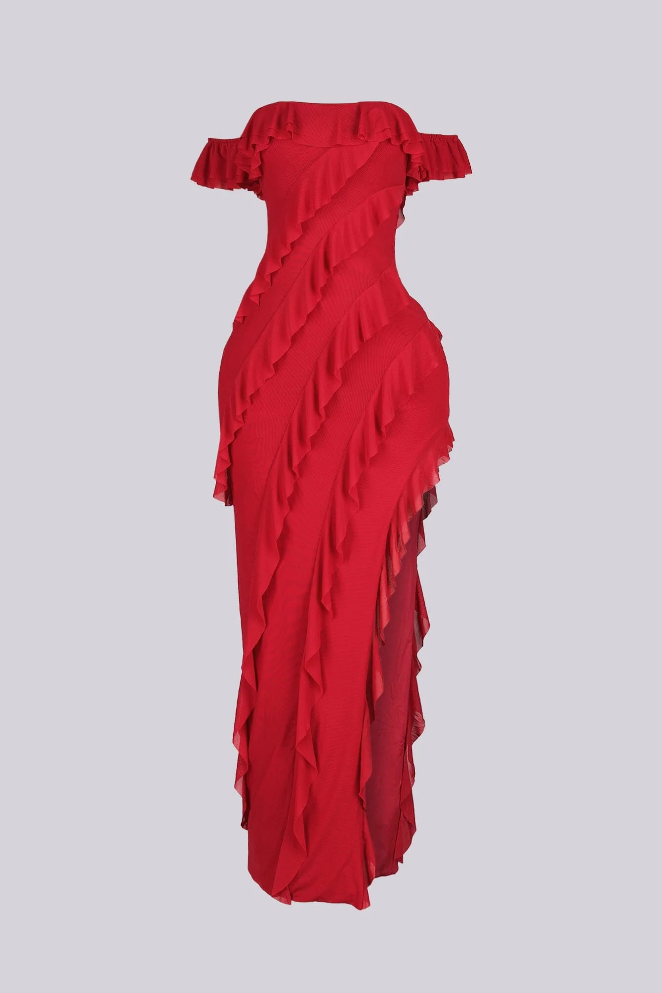 Belle Nuit Mesh Ruffled Maxi Dress 7 Belle Nuit Mesh Ruffled Maxi Dress