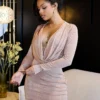 Maelle Long Sleeve Glitter Dress