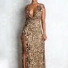Monsoon Leopard Mesh Maxi Dress