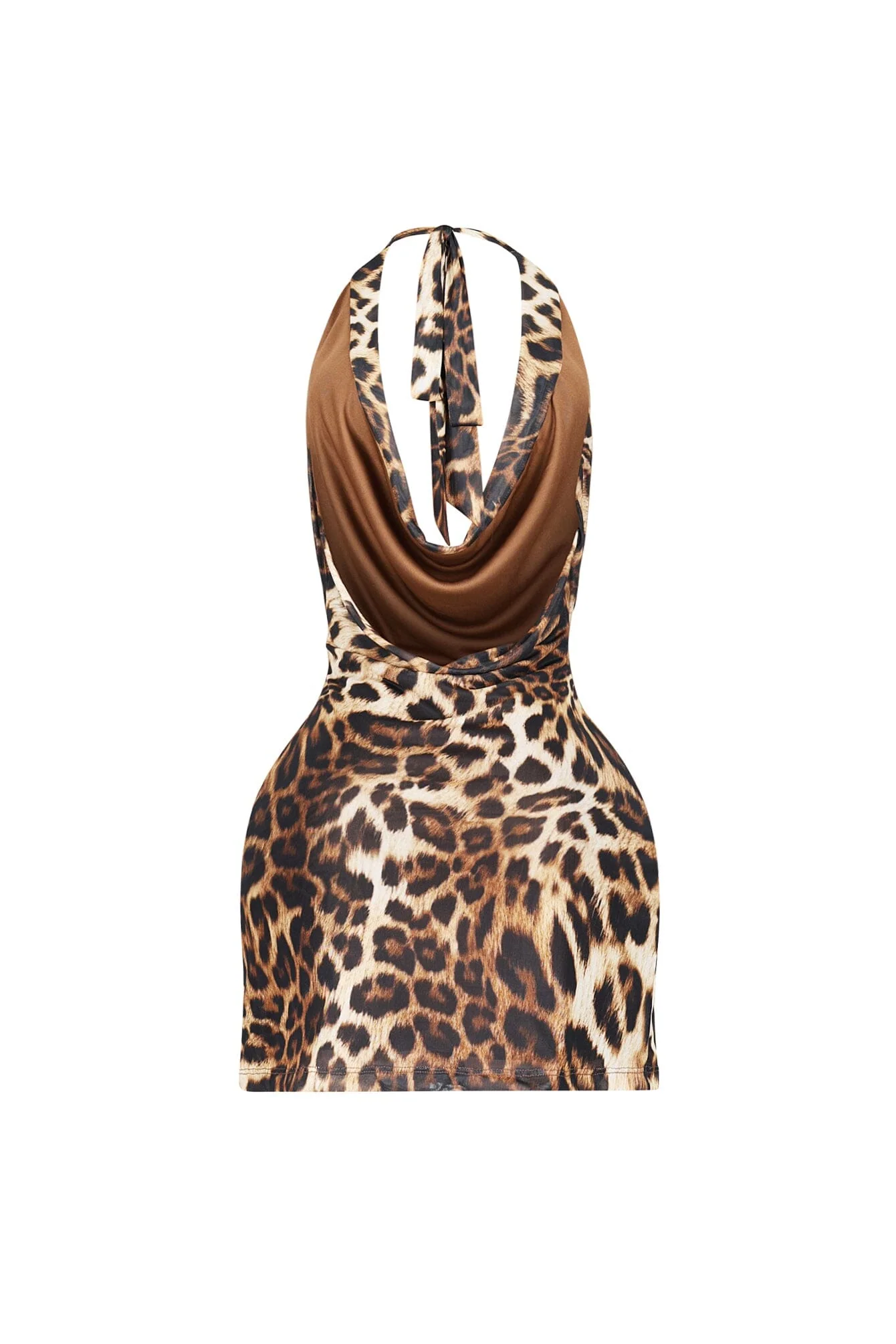 Astrella Leopard Cowl Neck Mini Dress 5 Astrella Leopard Cowl Neck Mini Dress