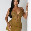 Fiorella Ribbon Mesh Mini Dress