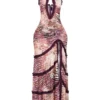 Cut To Flow Mesh Maxi Dress