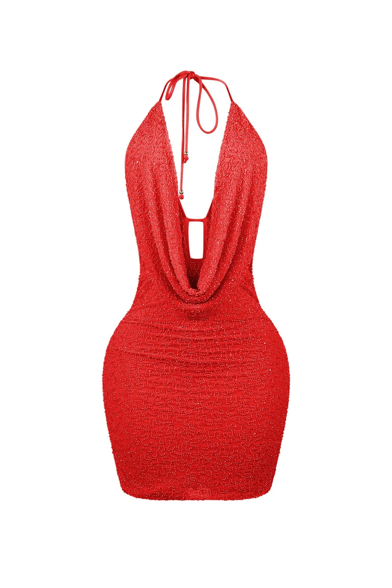 Scalelight Beaded Halter Mini Dress 5 Scalelight Beaded Halter Mini Dress