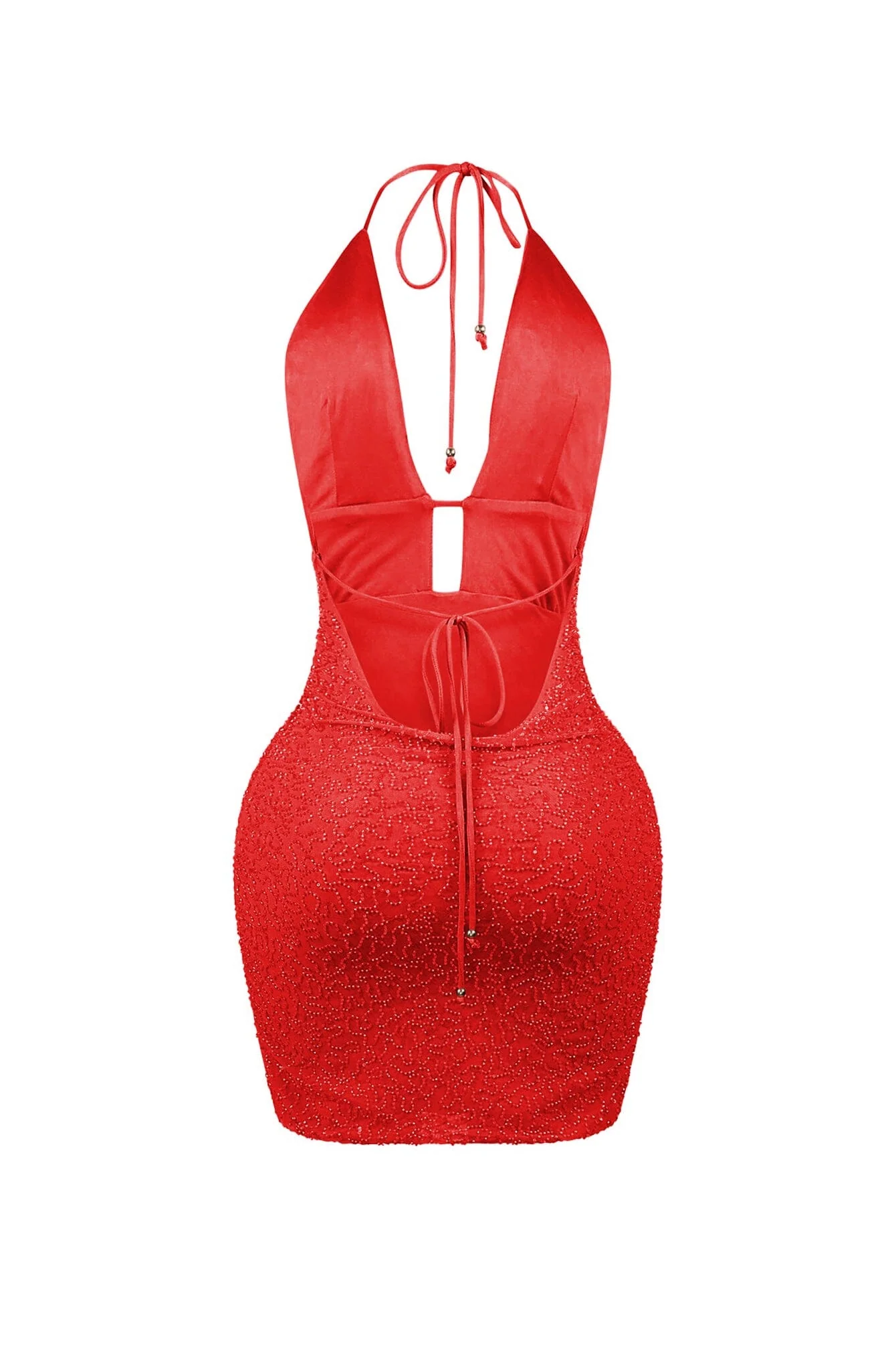 Scalelight Beaded Halter Mini Dress 9 Scalelight Beaded Halter Mini Dress