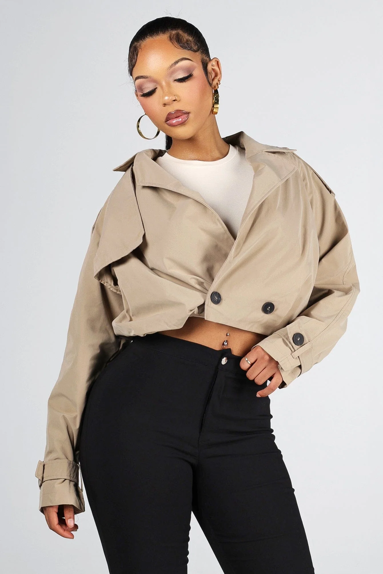Marlia Cropped Trench Jacket