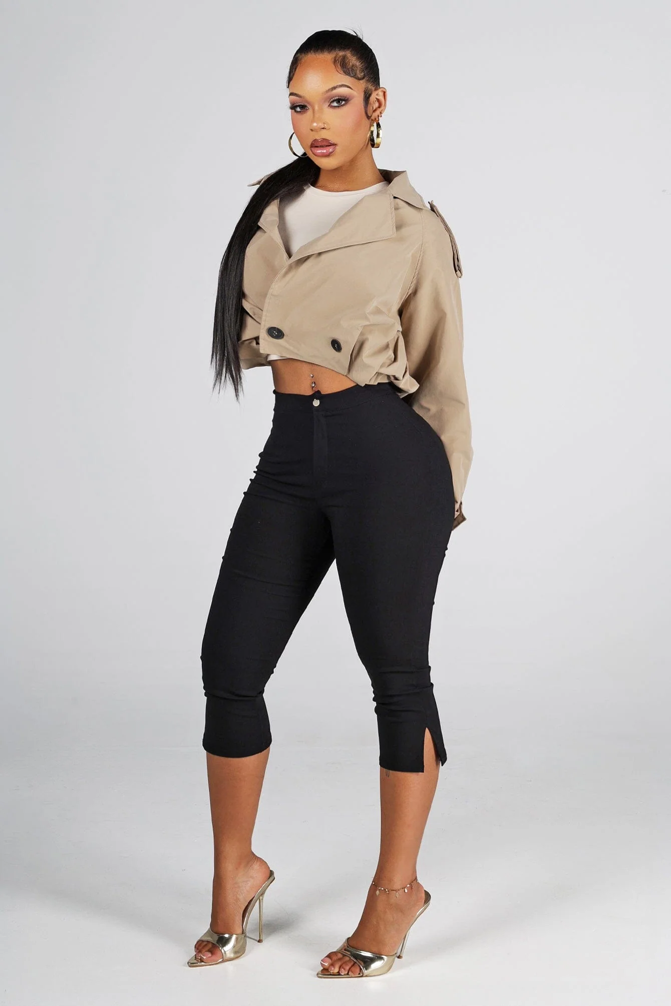 Marlia Cropped Trench Jacket