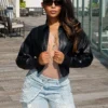 Midnight Rider PU Bomber Jacket
