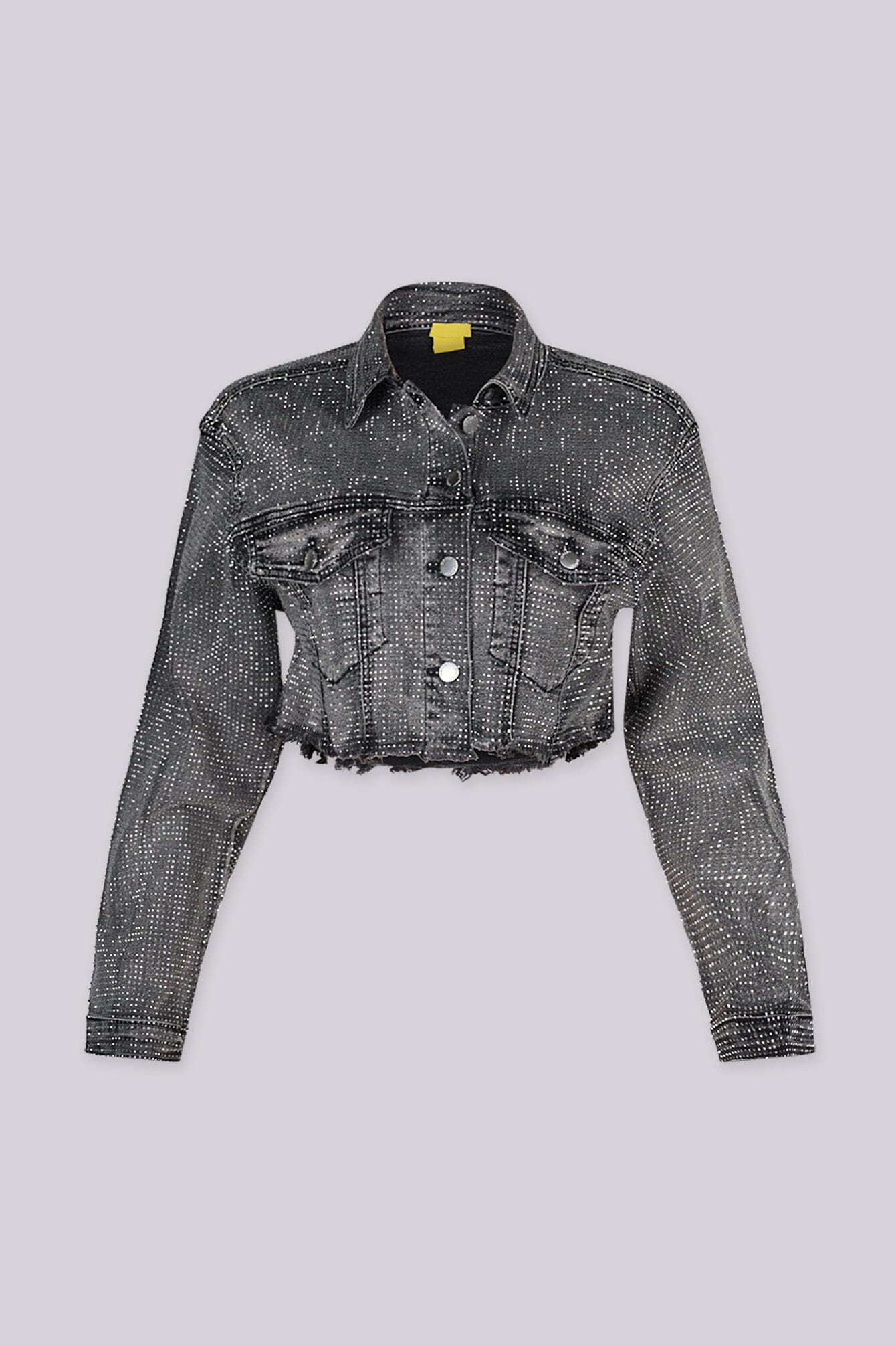 Opulent Rhinestone Denim Crop Jacket