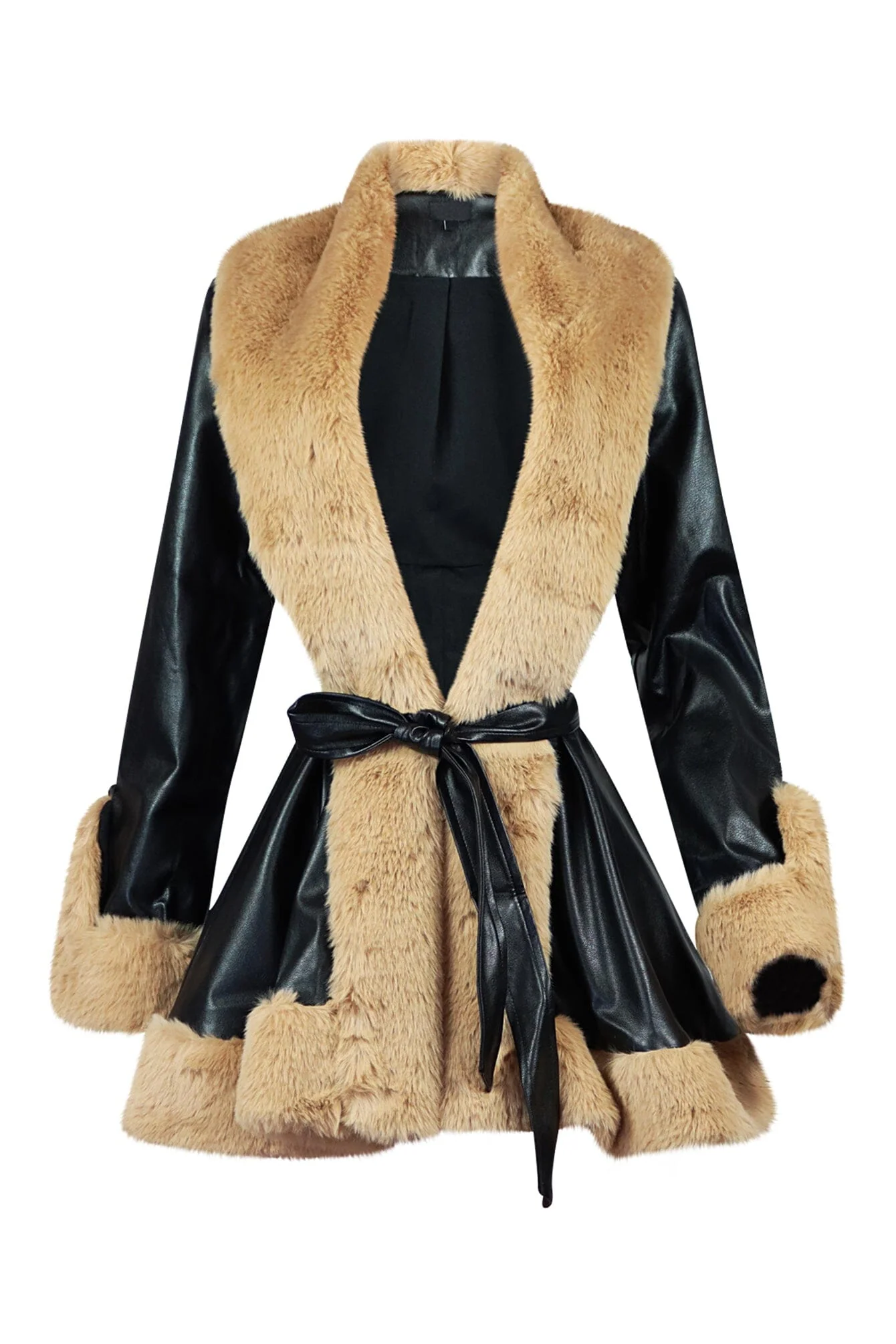 Bronx PU Faux Fur Flare Coat 6 Bronx PU Faux Fur Flare Coat