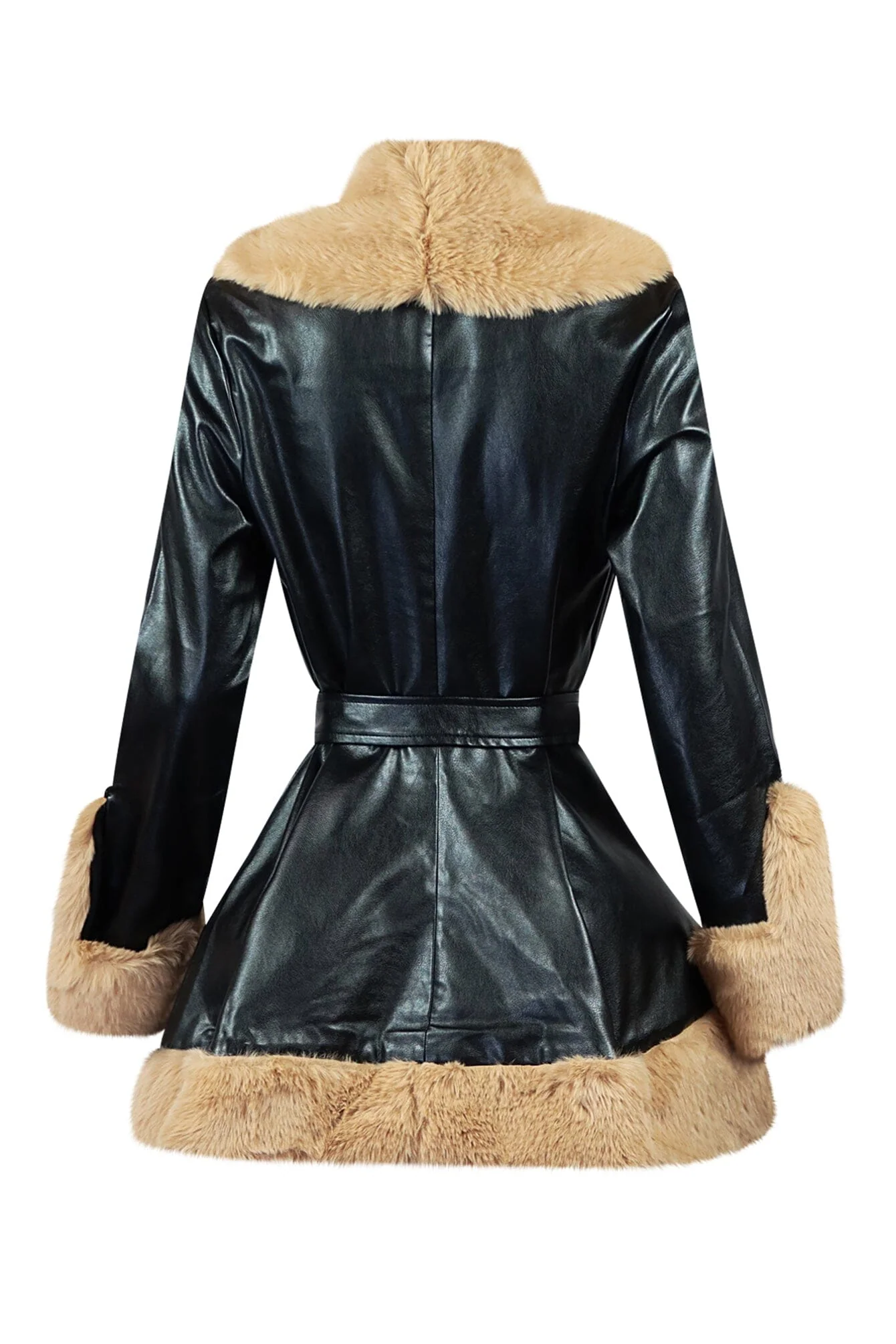 Bronx PU Faux Fur Flare Coat 8 Bronx PU Faux Fur Flare Coat