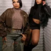Gianna Faux Leather Bomber Jacket