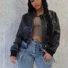 Morgan Vintage Wash Bomber Jacket