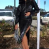 Heartbeat Faux Leather Bomber Jacket