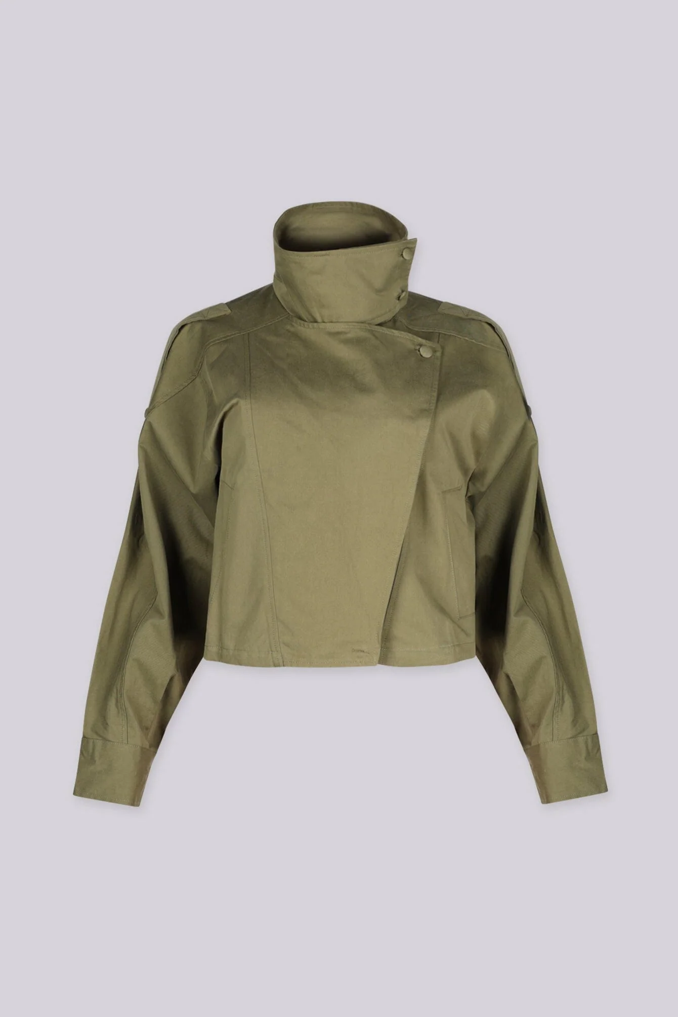 Quinby Draped Collar Utility Jacket