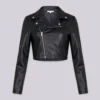 Porcelain Faux Leather Moto Jacket