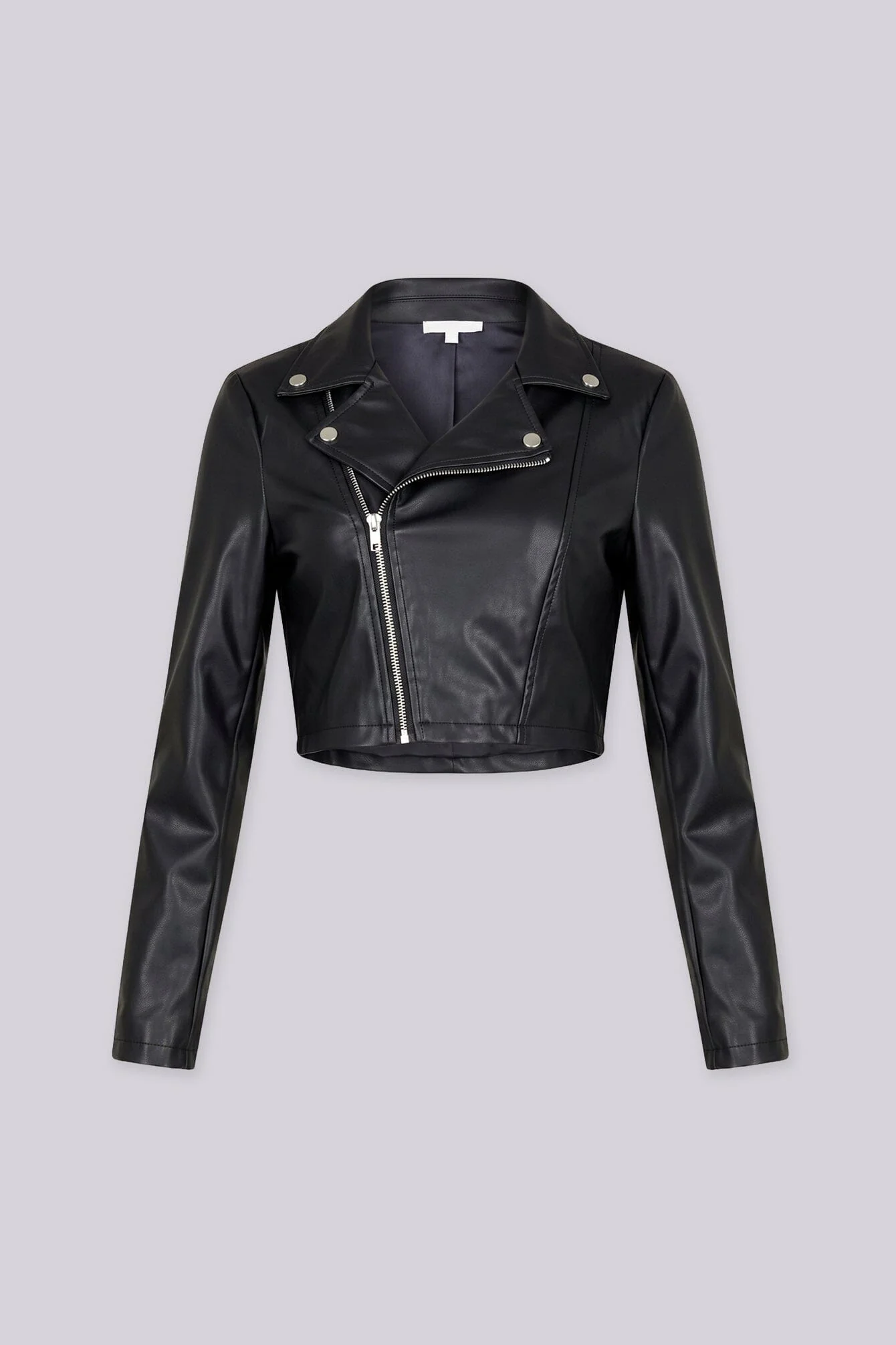 Porcelain Faux Leather Moto Jacket