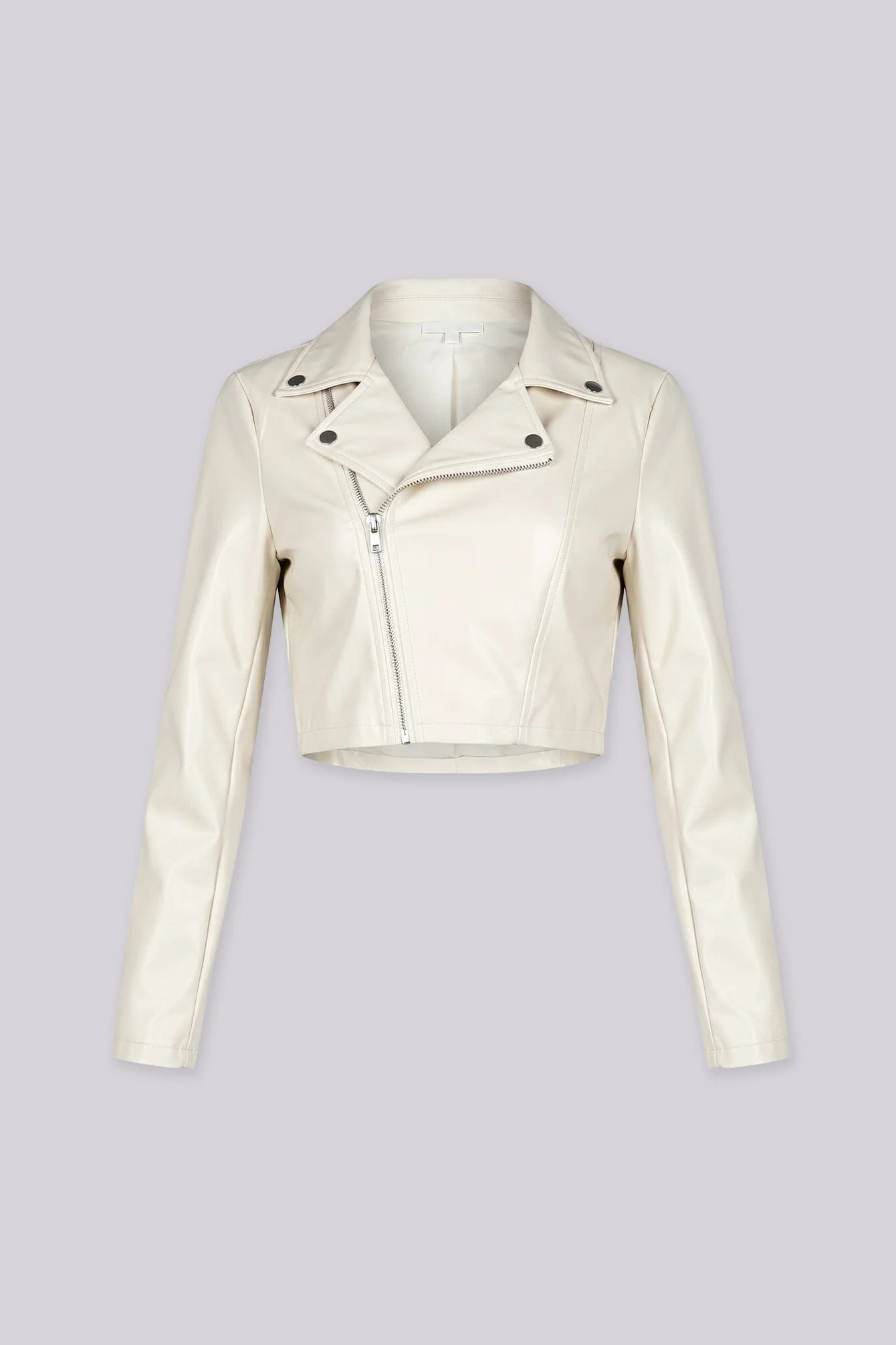 Porcelain Faux Leather Moto Jacket