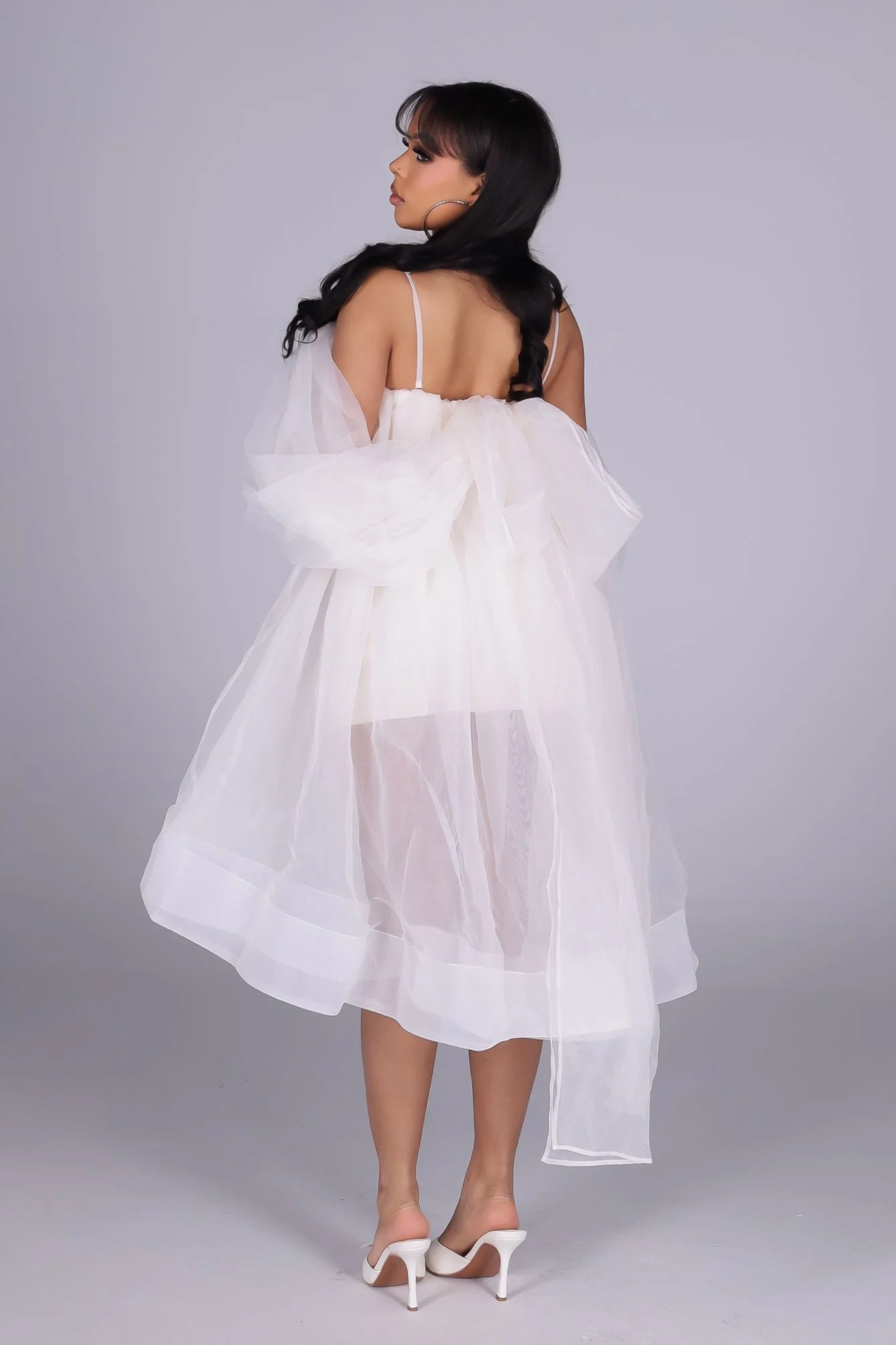 Blanc Étoile Organza Mini Dress