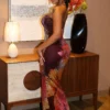 Leanna Metallic Floral Maxi Dress