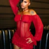 Regal Yet Structured Ruffle Mini Dress