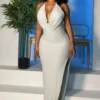 Aria Beaded Cowl Neck Maxi Dress