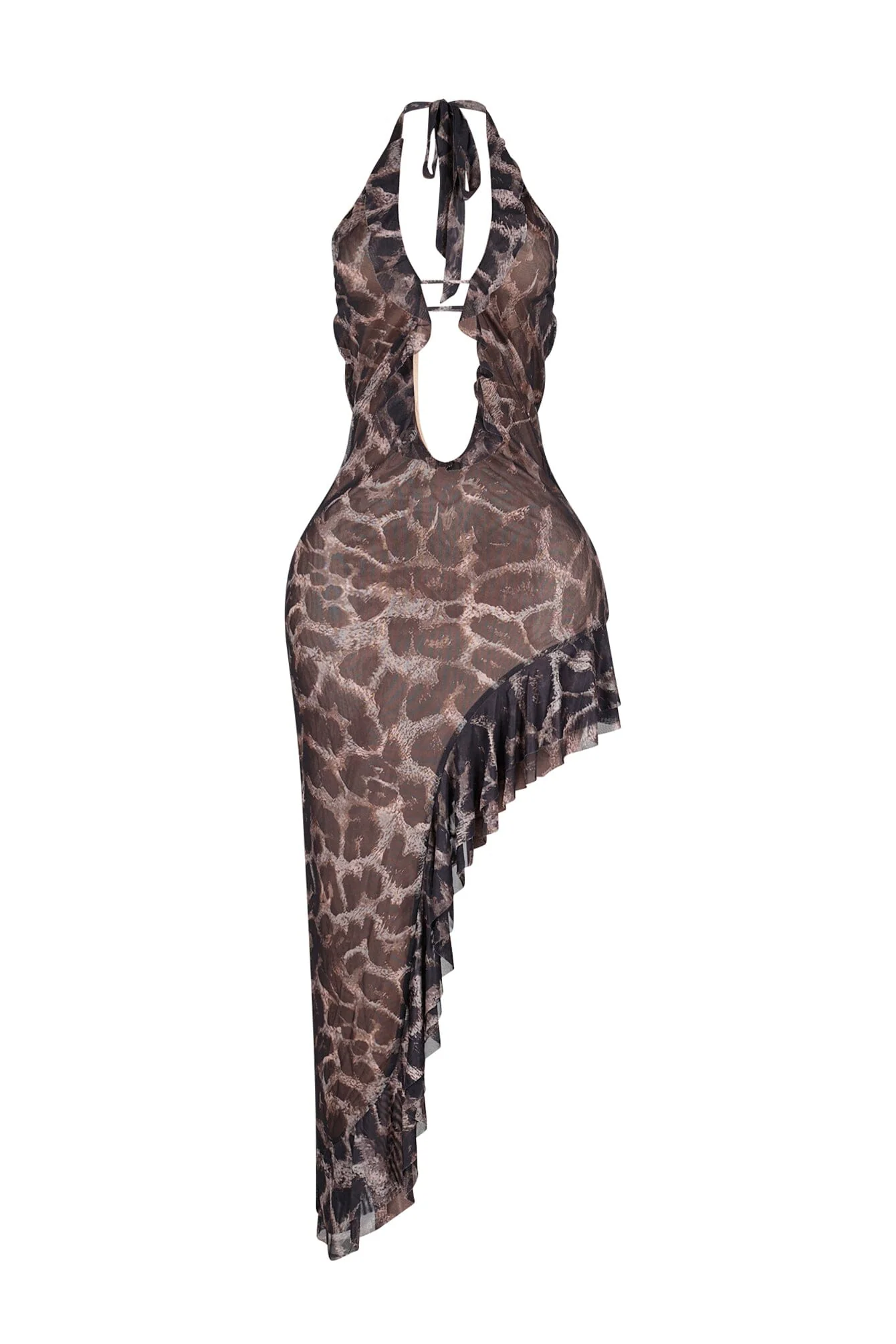 Milo Mesh Leopard Halter Midi Dress 5 Milo Mesh Leopard Halter Midi Dress