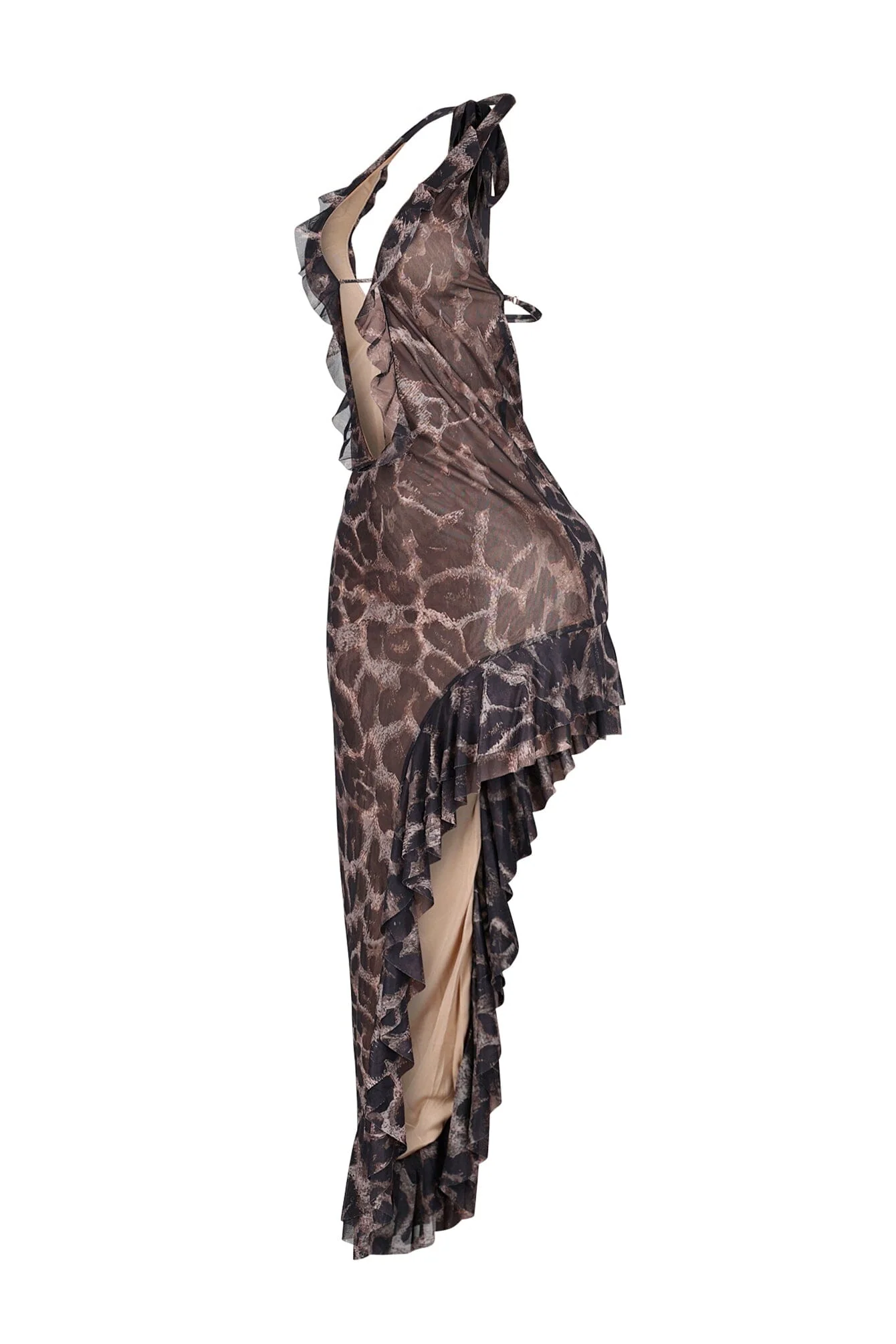 Milo Mesh Leopard Halter Midi Dress 6 Milo Mesh Leopard Halter Midi Dress
