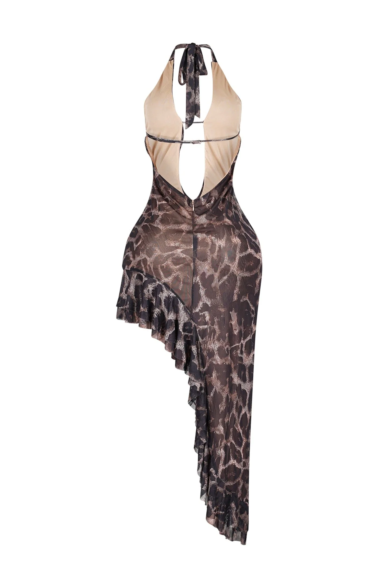 Milo Mesh Leopard Halter Midi Dress 7 Milo Mesh Leopard Halter Midi Dress
