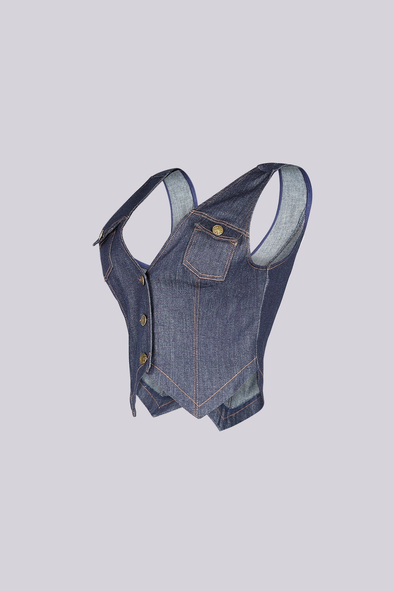 Cyra Indigo Denim Vest Top 4 Cyra Indigo Denim Vest Top